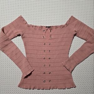 Ambiance Blush Off-Shoulder Sweater